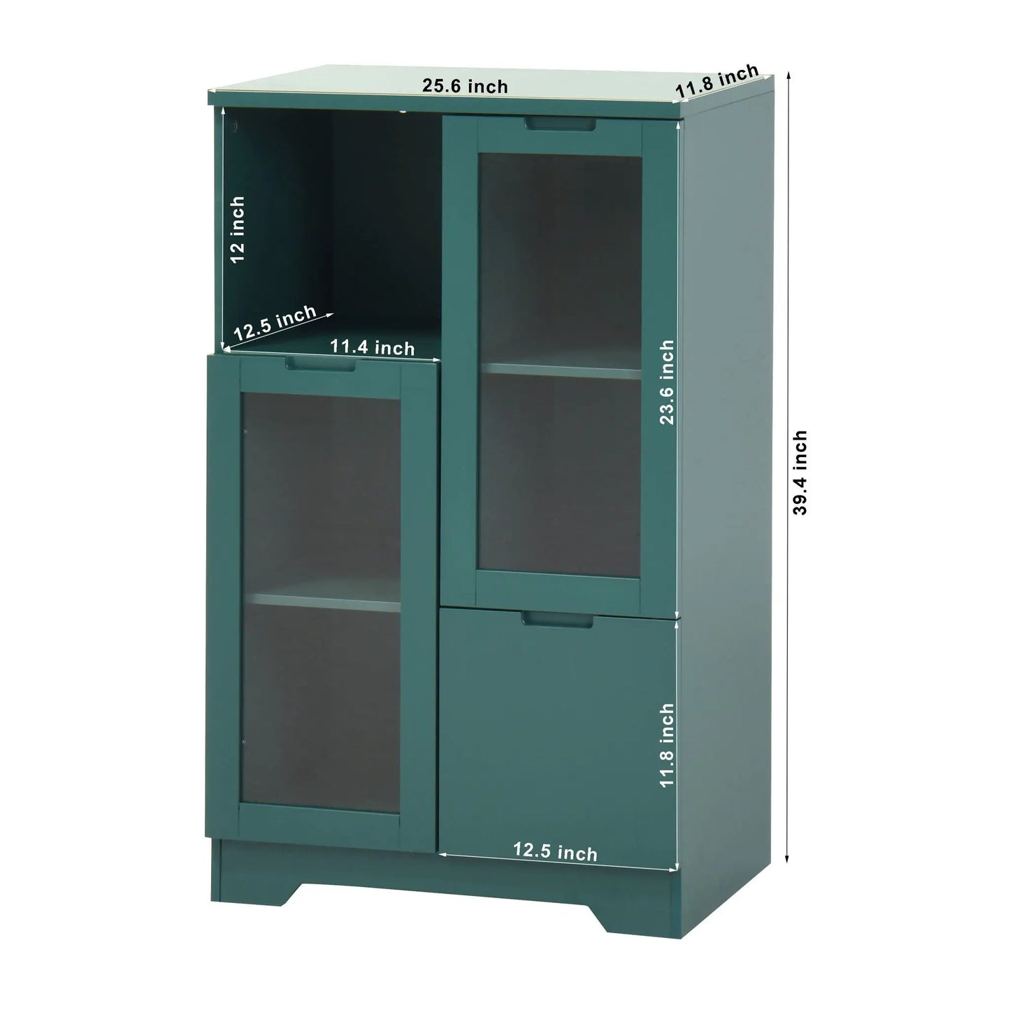 Modern Cabinet with Glass Doors and Drawer