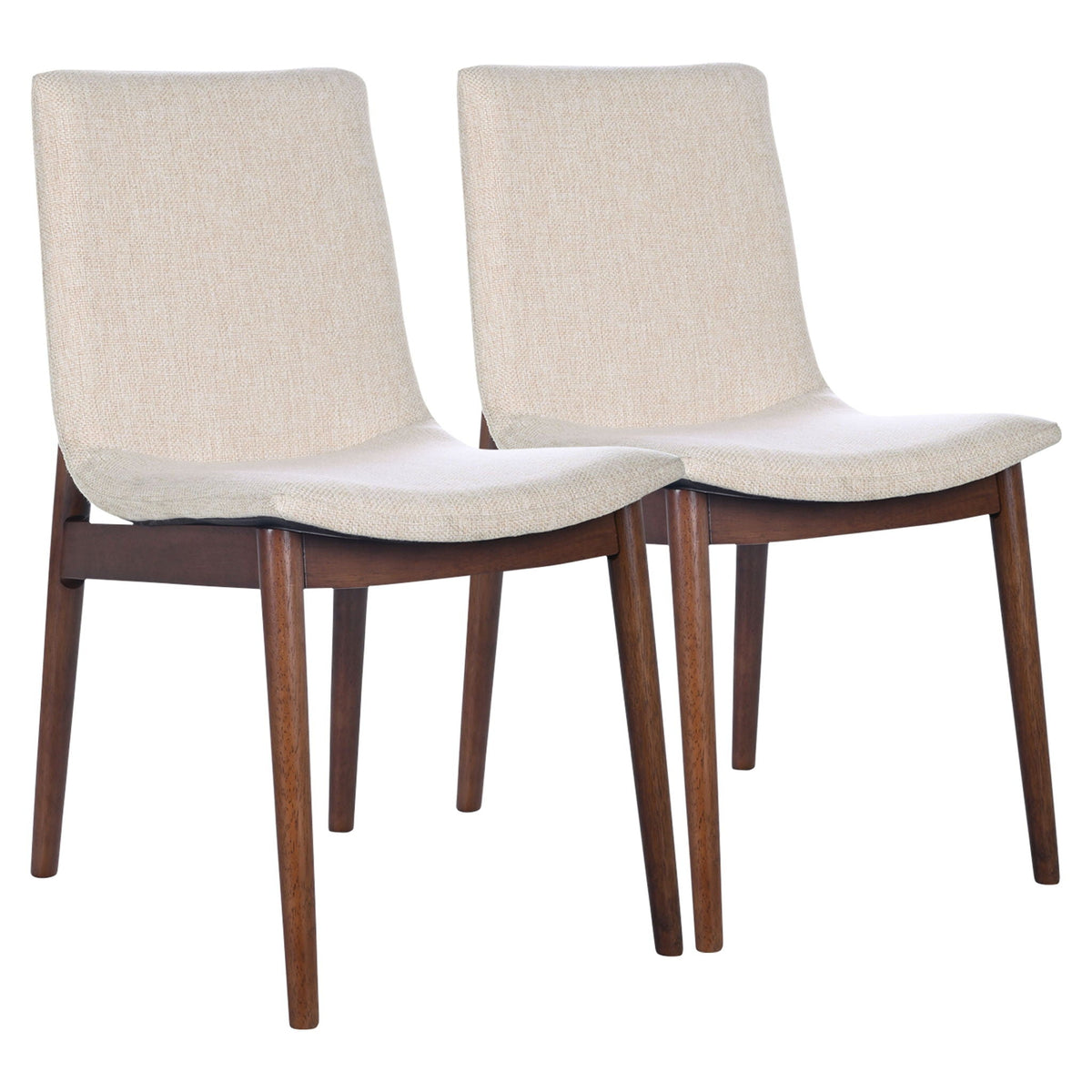 Beige dining chair set of 2 with solid wood construction, Ravel by HouseOfZazla on Tampa Home & Garden Store