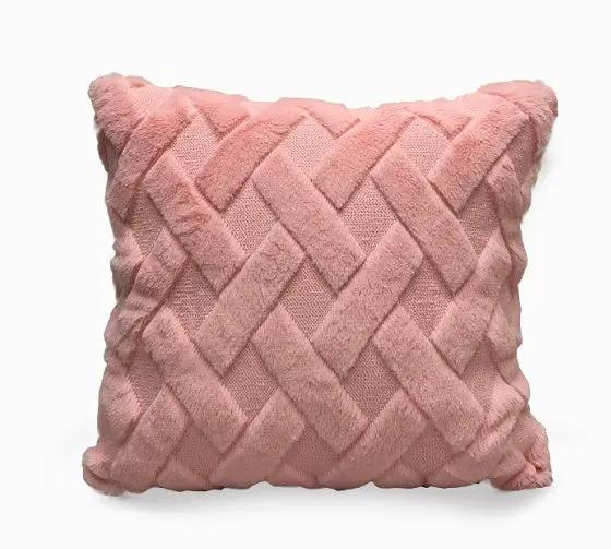 Plush Solid Color Sofa Pillowcase for Living Room