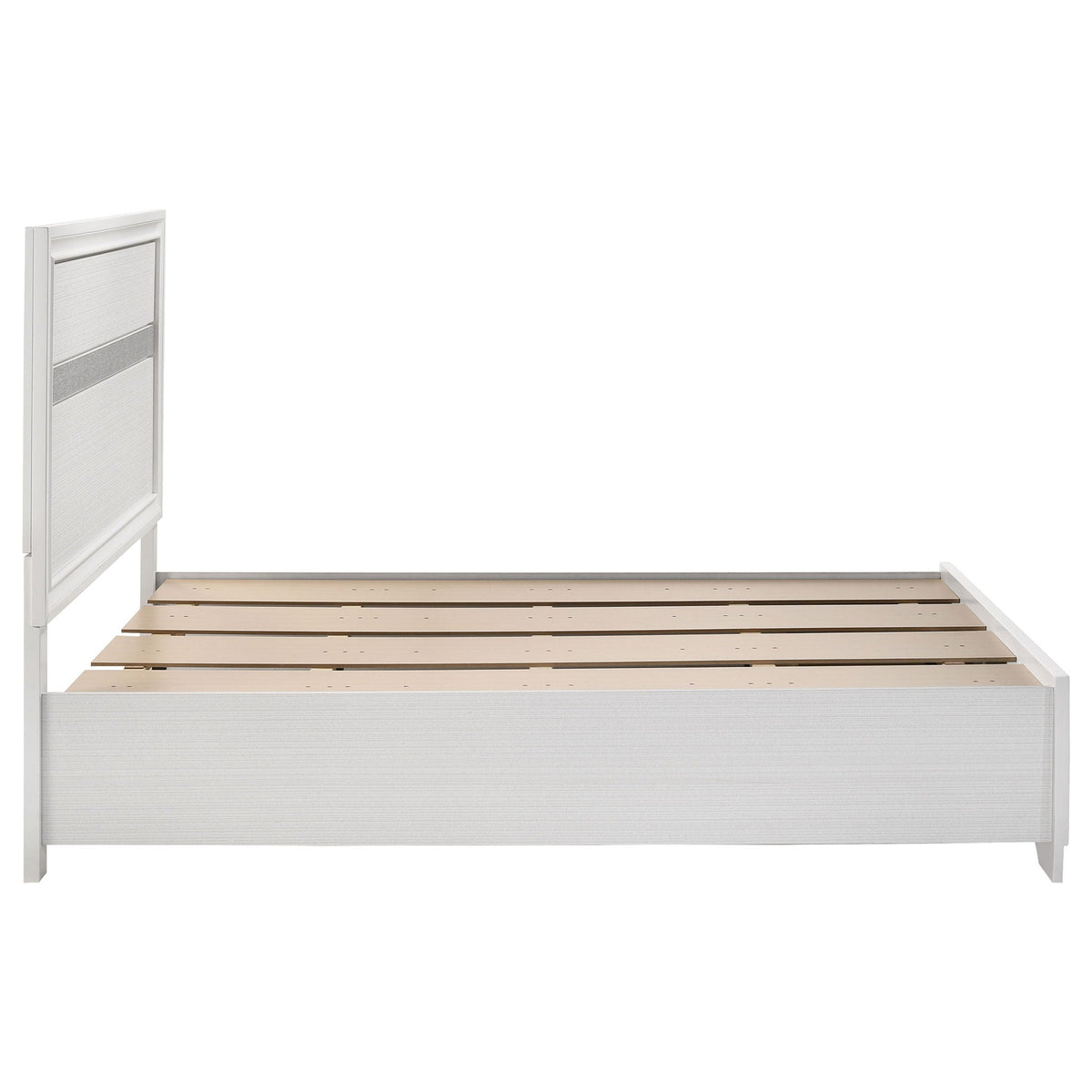 Urbana Storage Panel Bed white finish with slatted foundation by HouseOfZazla on Tampa Home & Garden Store