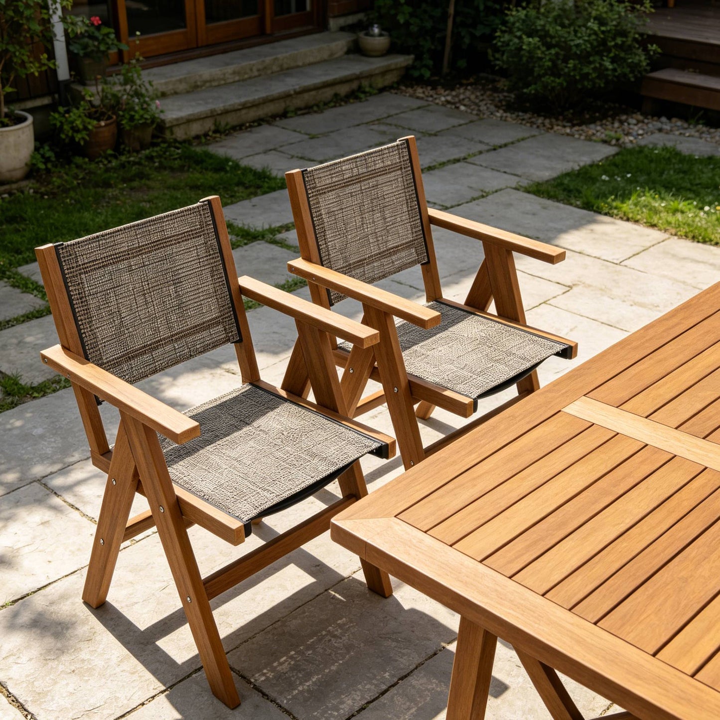 2 Piece Hips Outdoor Dining Chairs for Patio