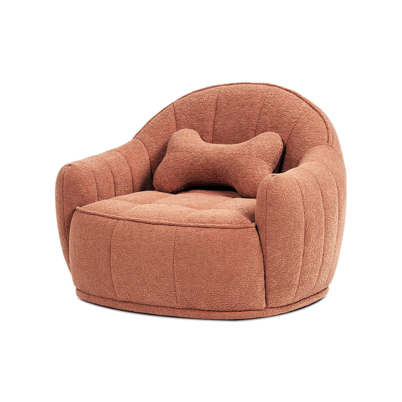 Louie 30.5in Modern Dog Sofa Bed with Bone Pillow, spice shade plush pet bed by HouseOfZazla on Tampa Home & Garden Store