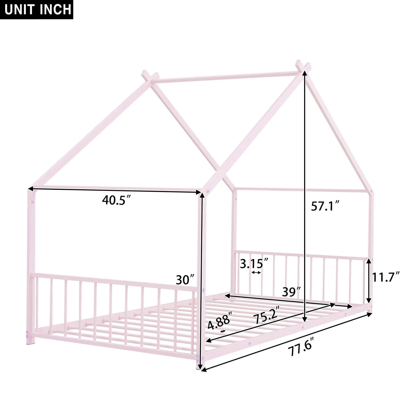 Metal House Bed canopy frame in pink by Unique Piece Furniture on Tampa Home & Garden Store