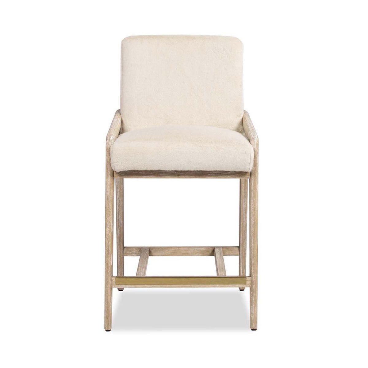 Solid ash counter height stool with rope detail in creme de la creme white by HouseOfZazla on Tampa Home & Garden Store