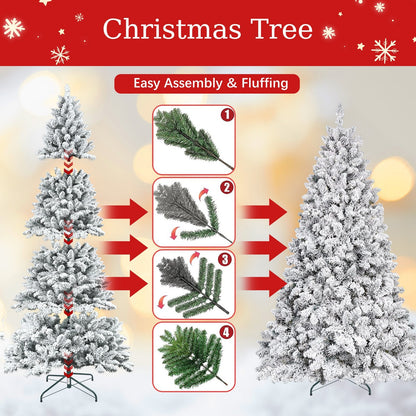 4ft flocked Christmas trees with pine cones and snowy PVC design by HouseOfZazla on Tampa Home & Garden Store