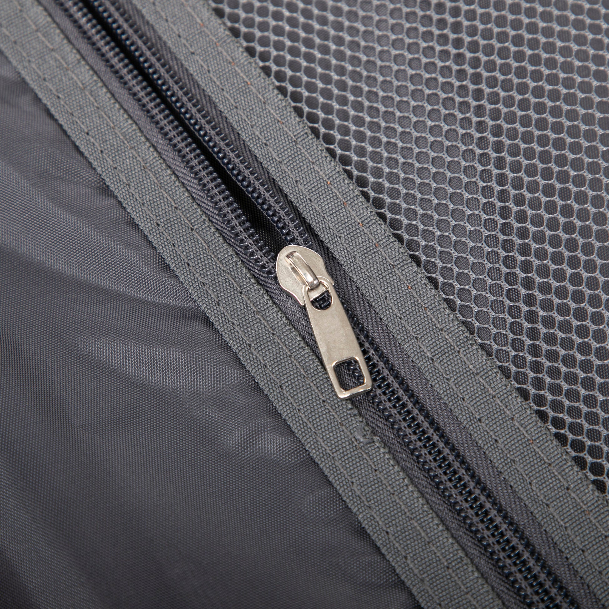 2pc spinner luggage set zipper close-up on dark gray fabric HouseOfZazla on Tampa Home & Garden Store