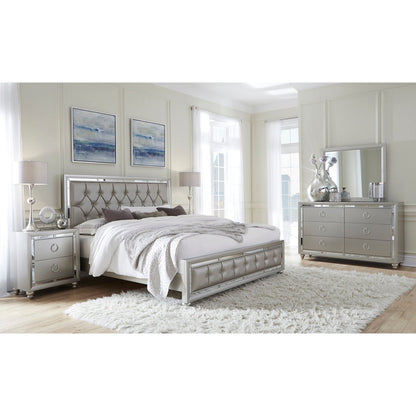 Chloe Elegant Design Bed panel bed by HouseOfZazla in silver mirrored finish on Tampa Home & Garden Store