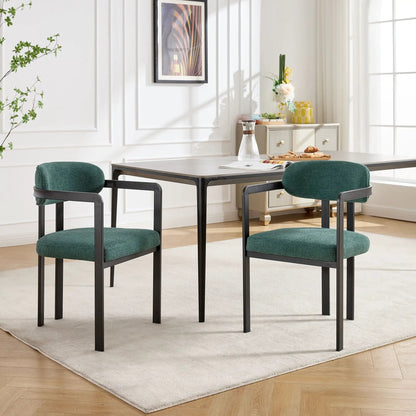 Dining Arm Chairs Set of 2 with Matte Metal Legs