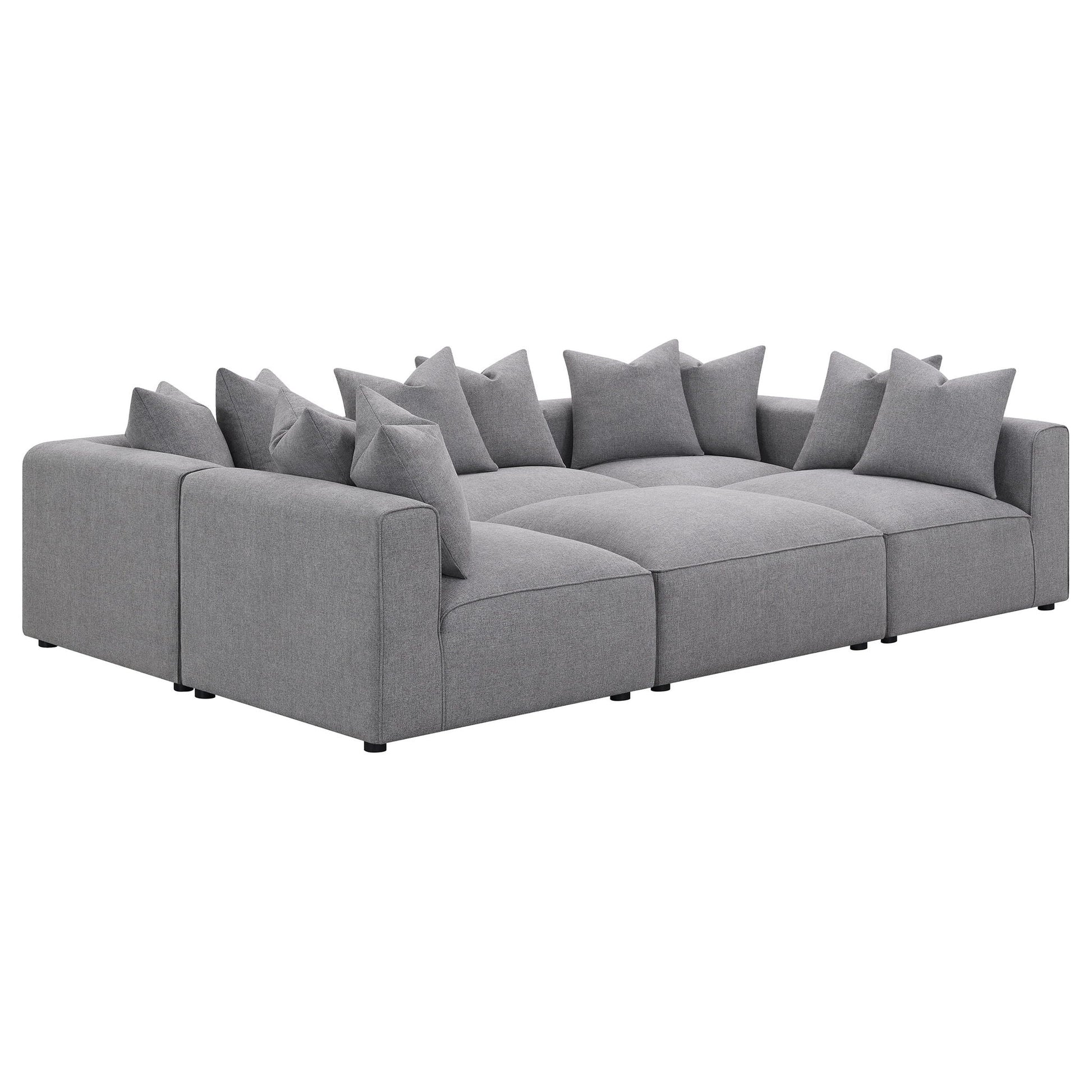Amherst gray modular sectional sofa with cushions, 2-piece living room set by HouseOfZazla on Tampa Home & Garden Store