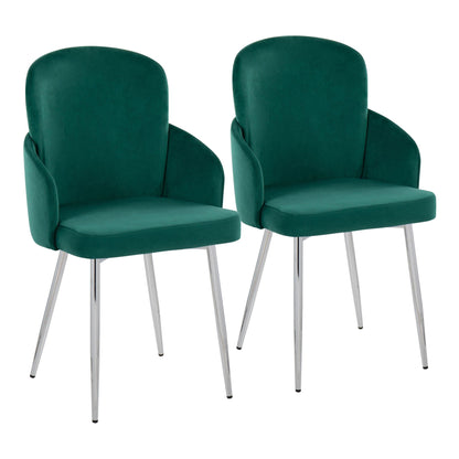 Contemporary dining chair set of 2 in emerald velvet on Tampa Home & Garden Store