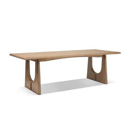 Antique brown 8-seat dining table in reclaimed pine arch-cut trestle legs on Tampa Home & Garden Store