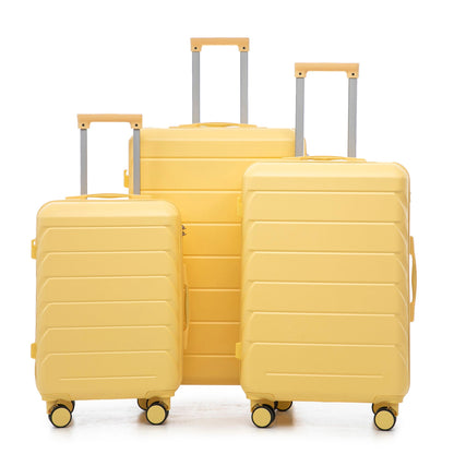 3-piece yellow hard-shell spinner luggage set in 20/24/28in with handles and wheels on Tampa Home & Garden Store