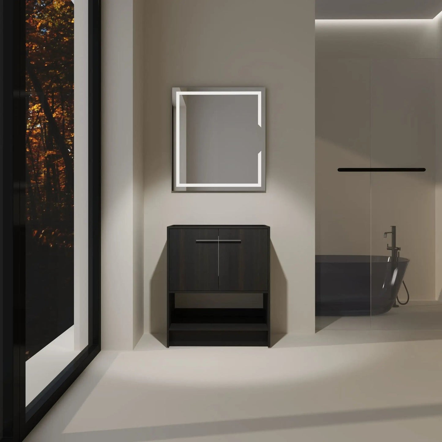 Sleek Freestanding Bathroom Vanity with Two Doors