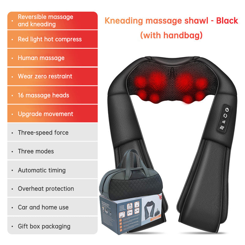 Kneading massage shawl massager, black electric neck and back massager with handbag on Tampa Home & Garden Store