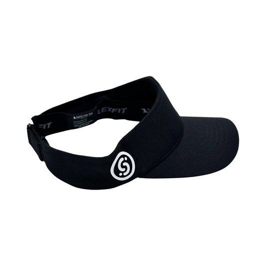 SLYCE Signature Visor black athletic visor with front white logo, Slyce Sport branding on Tampa Home & Garden Store