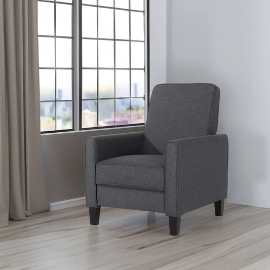Smoke Fabric Push Back Chair gray upholstery, modern armchair by V.I.P Digital Presence on Tampa Home & Garden Store