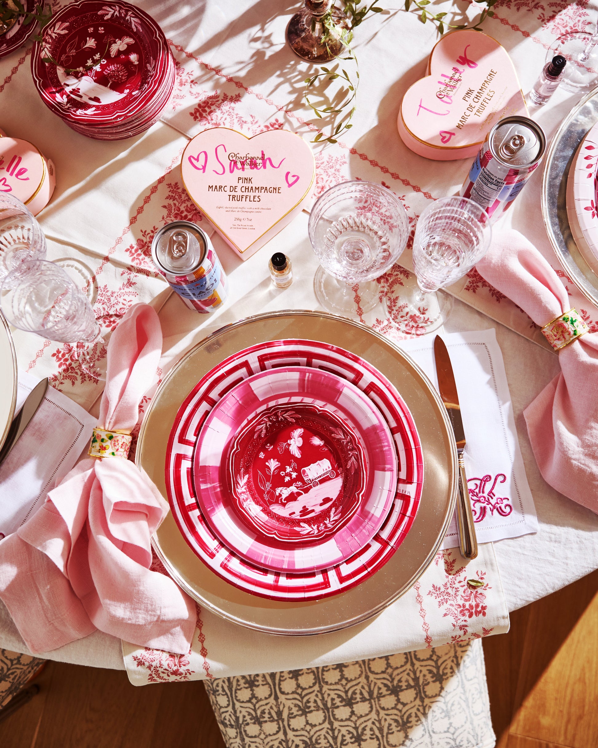 Tuscaloosa Elephant mini hors d'oeuvre paper plates pink and red 50-pack Pavilion Paper on Tampa Home & Garden Store
