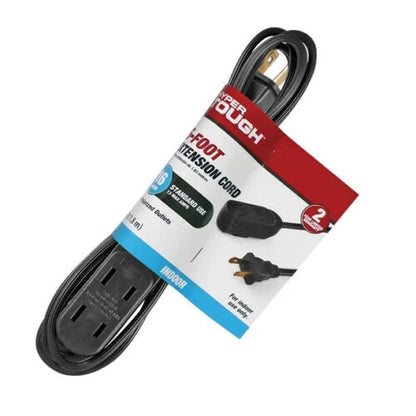 6FT 16AWG 2 Prong Black Indoor Household Extension Cord - Tampa Home & Garden Store
