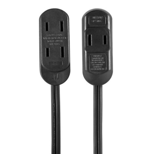 6FT 16AWG 2 Prong Black Indoor Household Extension Cord - Tampa Home & Garden Store