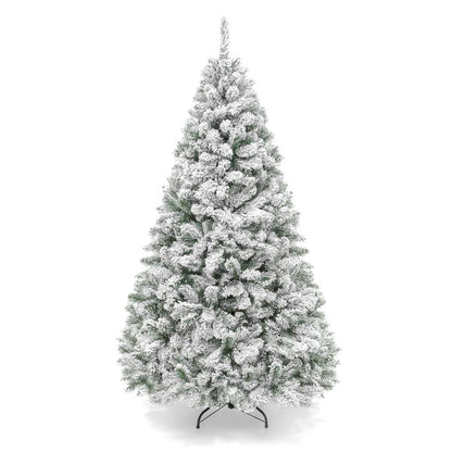 Árbol de Navidad Artificial de Pino Nevado de 1,8 m con Soporte Metálico y Fácil Montaje