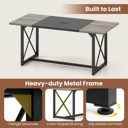 6ft Conference Table with Power Outlets Seats 6-8