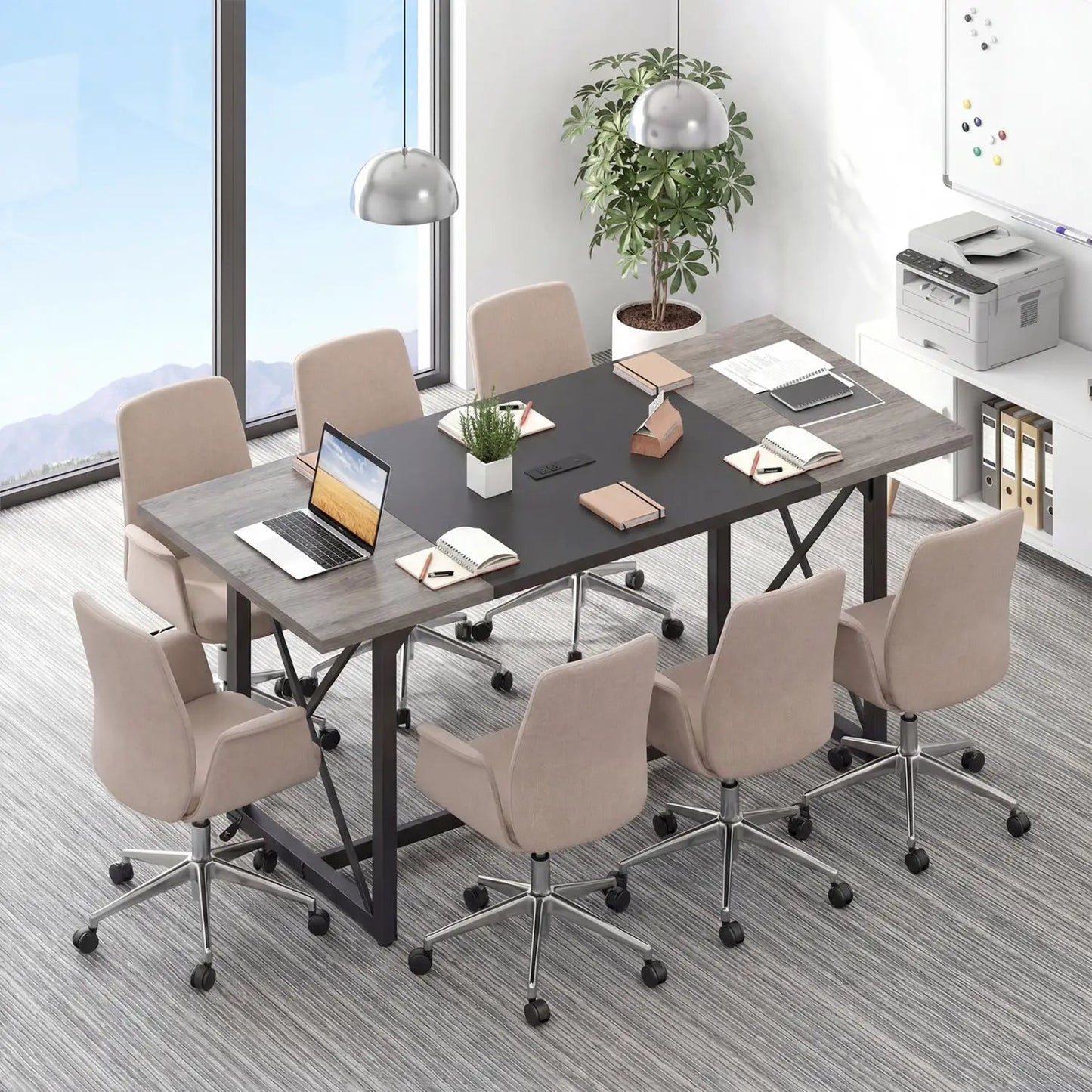 6ft Conference Table with Power Outlets Seats 6-8