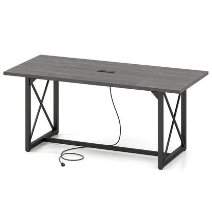 6ft Conference Table with Power Outlets Seats 6-8