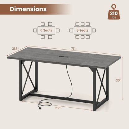 6ft Conference Table with Power Outlets Seats 6-8