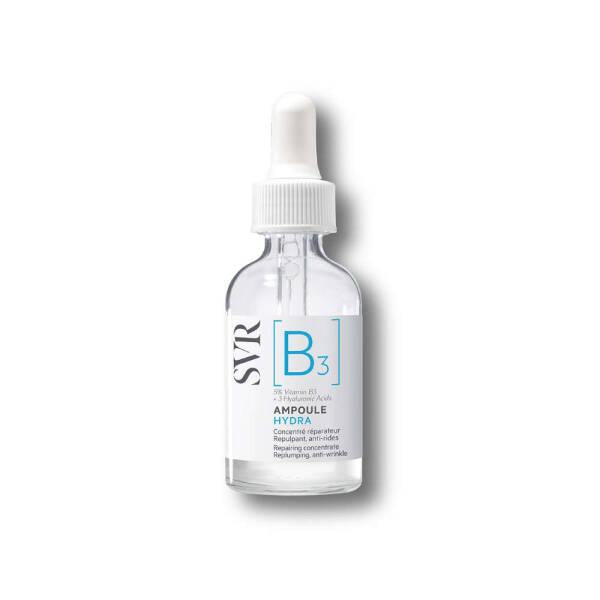 Face serum SVR B3 Ampoule Hydra bottle with clear glass and white dropper cap 30ml on Tampa Home & Garden Store
