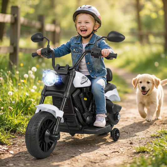 6V Kids Motorcycle with Headlight and Music and Training Wheels - Tampa Home & Garden Store