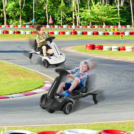6V Kids Ride on Drift Car with 360° Spin and 2 Adjustable Heights-Black - Tampa Home & Garden Store