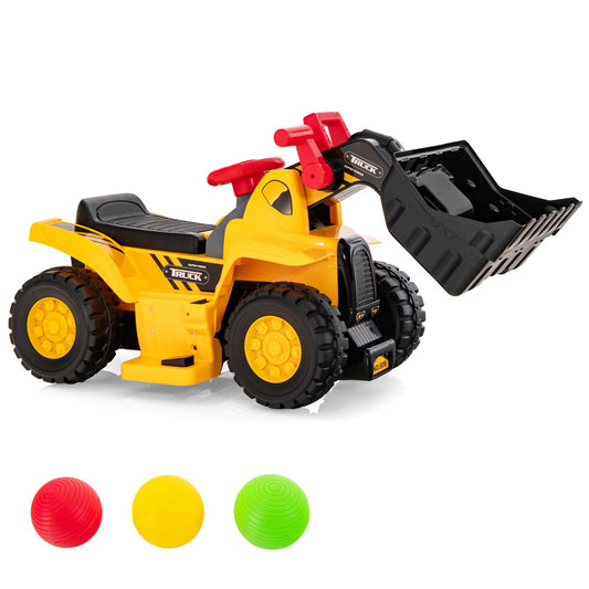 6V Kids Ride On Bulldozer with Folding Basketball Hoop and Balls - Tampa Home & Garden Store