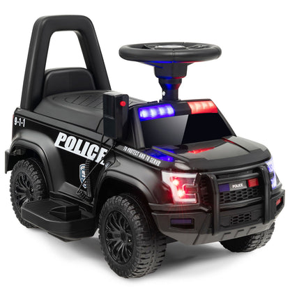 6V Kids Ride On Police Car with Real Megaphone and Siren Flashing Lights
