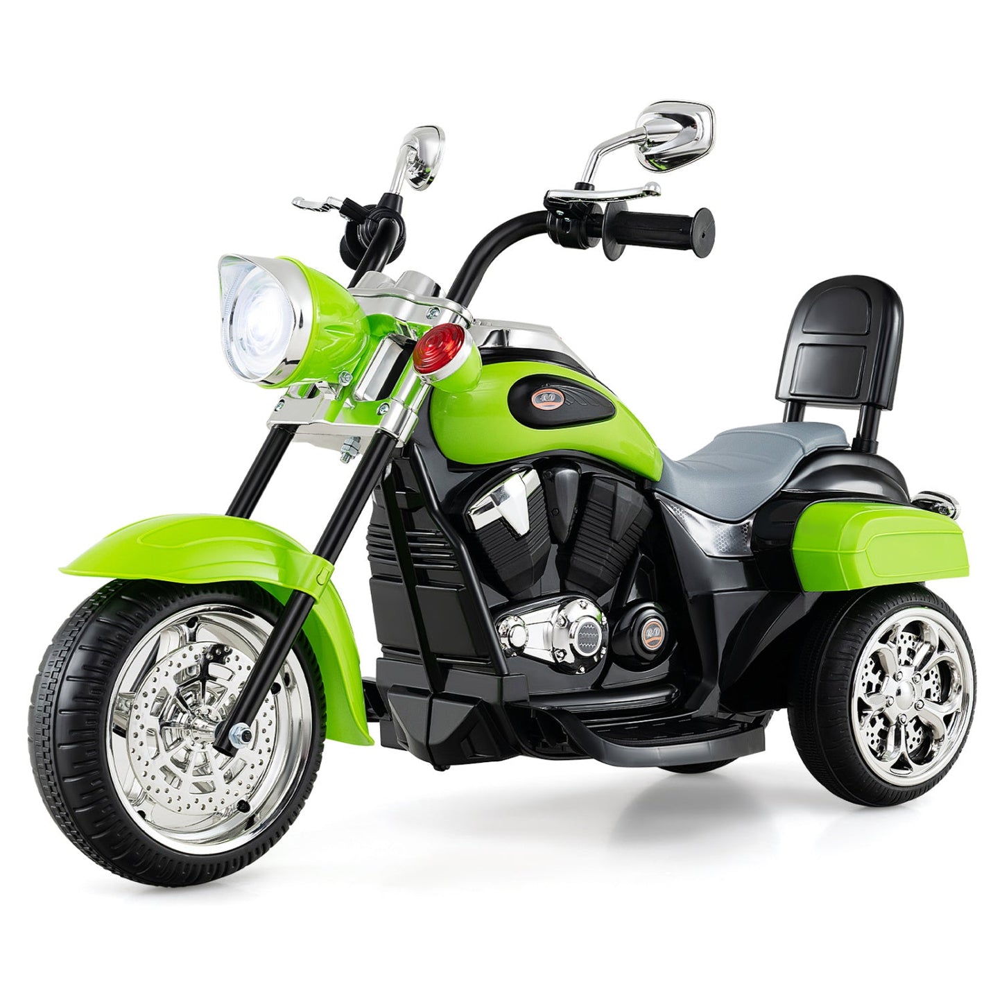 3-Wheel Electric Motorcycle Ride-On Toy by DirectDeals, lime green with chrome accents for toddlers 3+ on Tampa Home & Garden Store