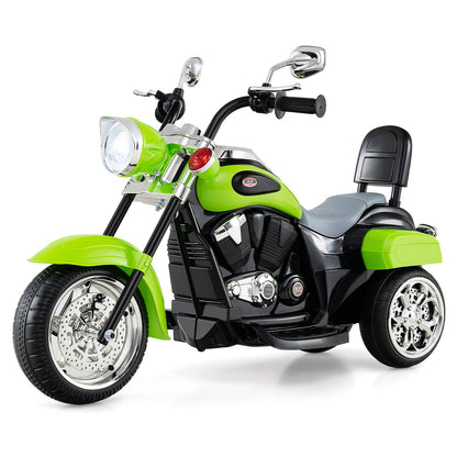 3-Wheel Electric Motorcycle Ride-On Toy by DirectDeals, lime green with chrome accents for toddlers 3+ on Tampa Home & Garden Store