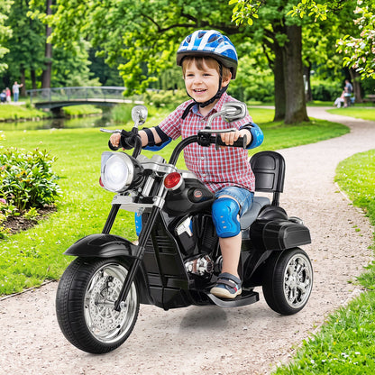 3-Wheel Electric Ride-On Toy DirectDeals, black motorcycle with blue helmet on Tampa Home & Garden Store