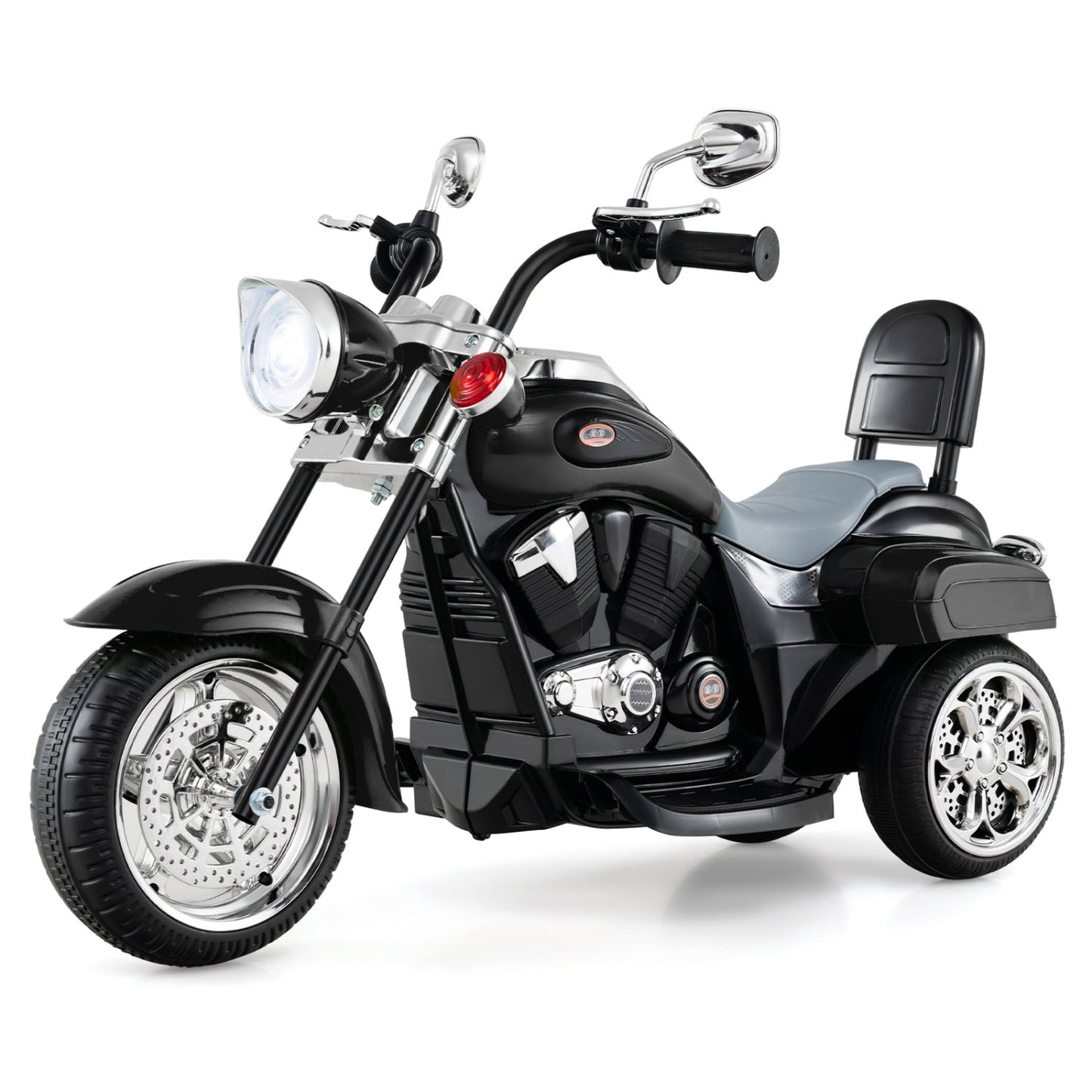 3-Wheel Electric Motorcycle Ride-On Toy for Toddlers black with backrest DirectDeals on Tampa Home & Garden Store