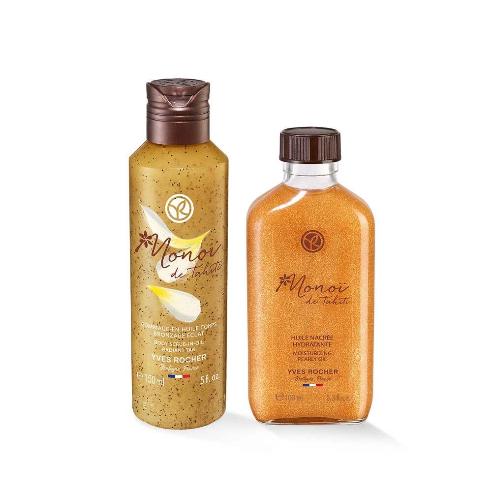 Monoi Skincare Set Yves Rocher Monoi de Tahiti body scrub in oil and moisturizing pearl oil on Tampa Home & Garden Store