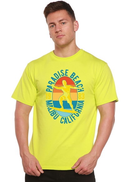 Paradise Beach 1983 men's bamboo viscose/organic cotton graphic tee lime by Spun Bamboo on Tampa Home & Garden Store