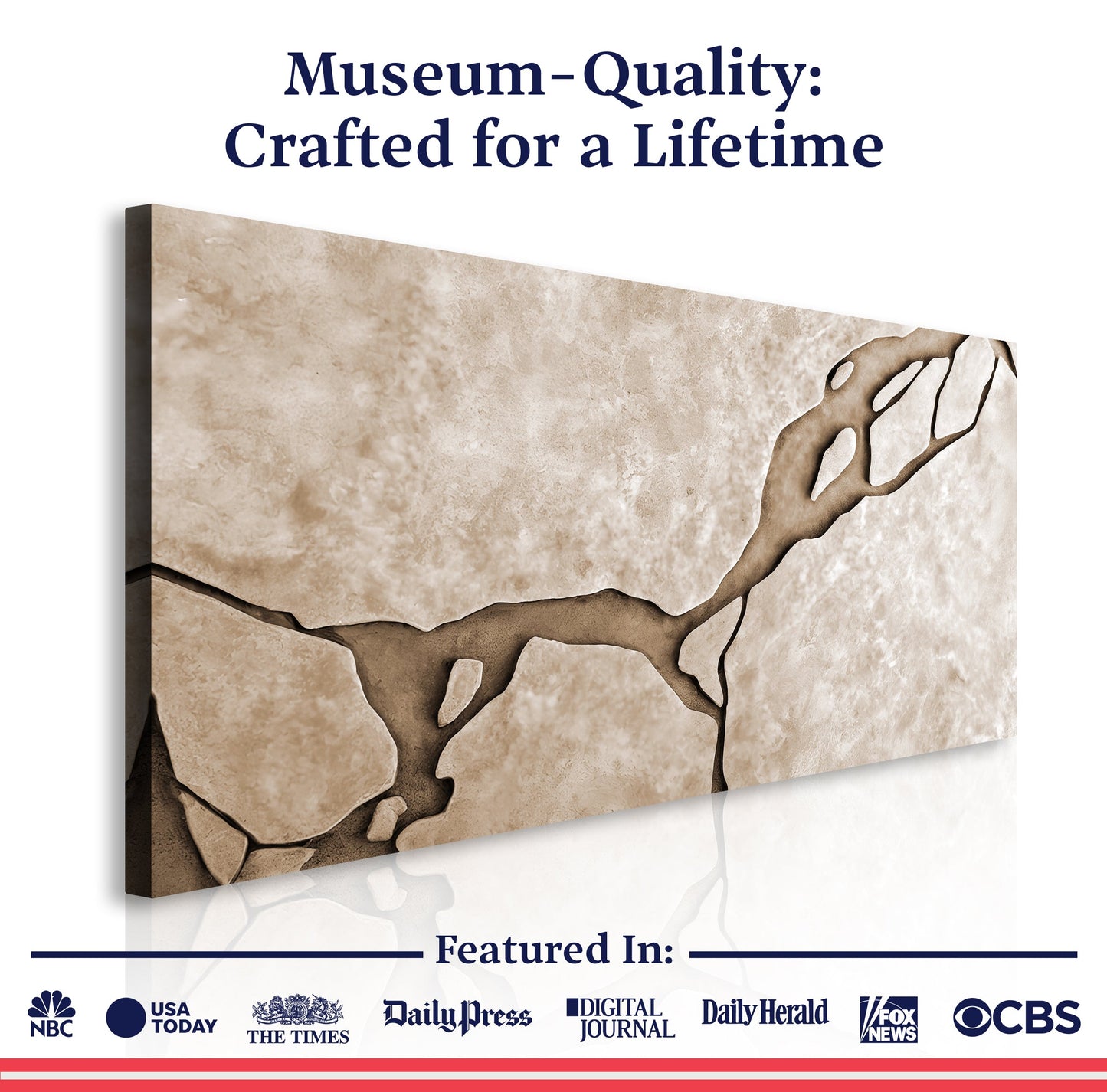 Muddy Abstract Wall Art canvas by Tailored Canvases in earthy brown tones on Tampa Home & Garden Store