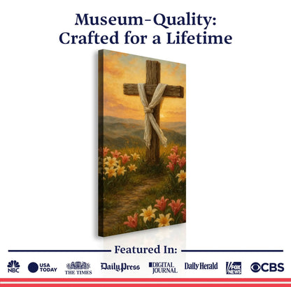 Cross and Flowers Faith Wall Art III Canvas