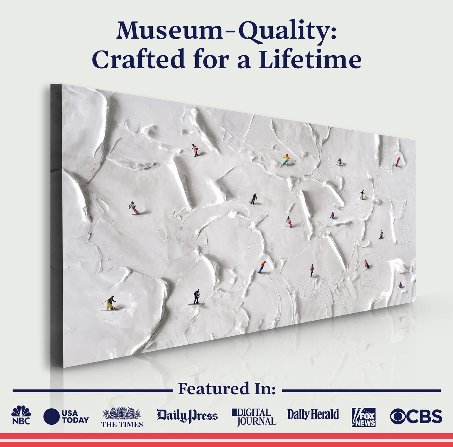 Mountain Minimalist Wall Art V canvas, snowy mountain with climbers on Tampa Home & Garden Store