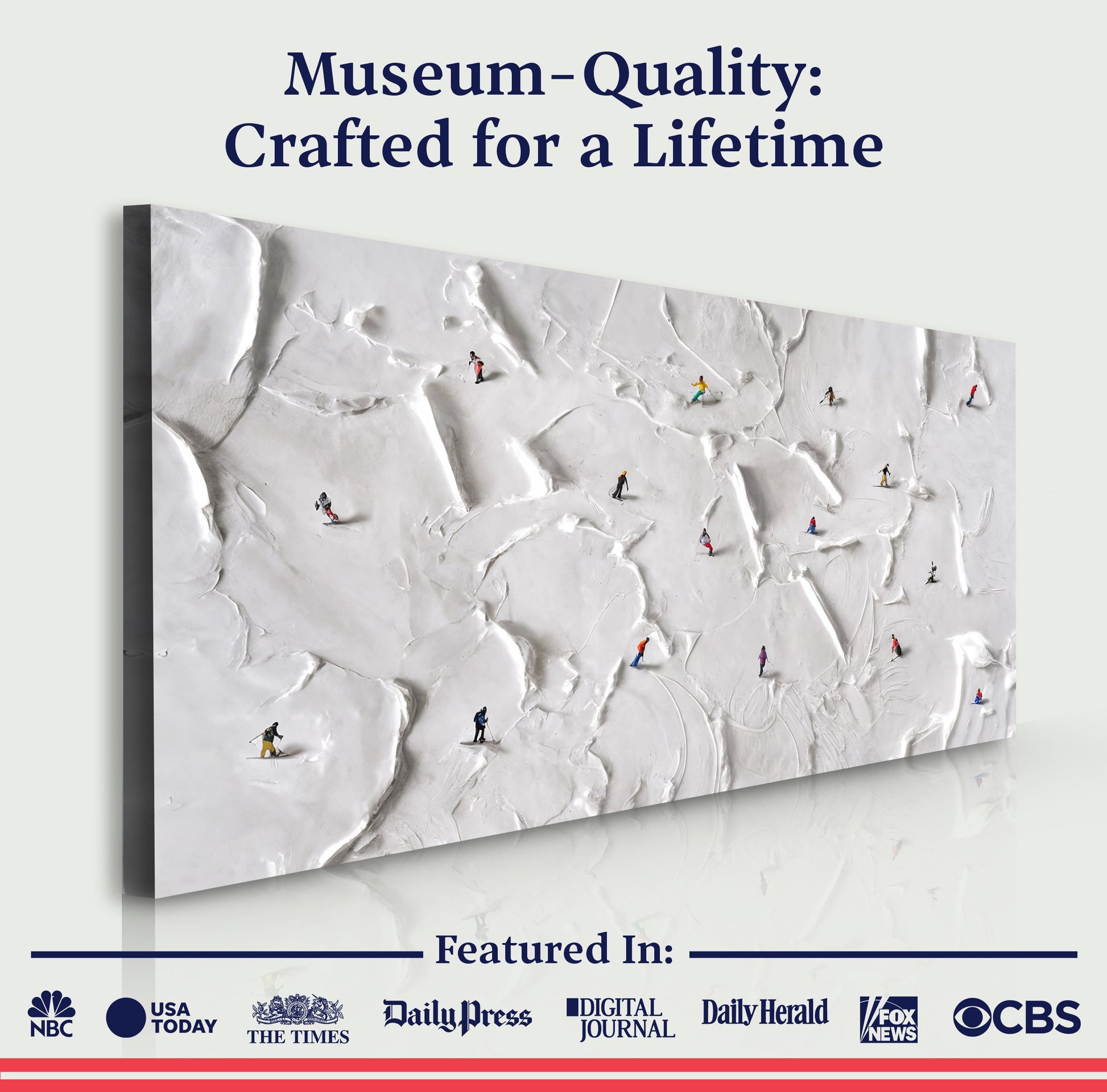 Mountain Minimalist Wall Art V canvas, snowy mountain with climbers on Tampa Home & Garden Store