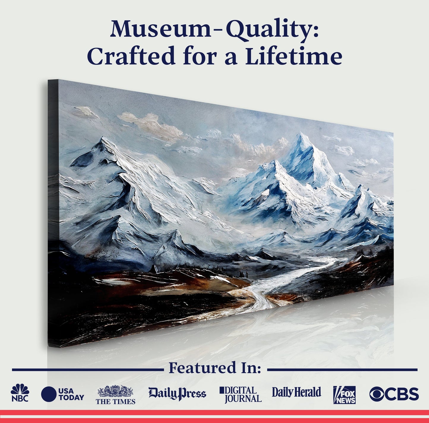 Mountain Minimalist Wall Art II canvas by Tailored Canvases in blue-gray mountain landscape on Tampa Home & Garden Store