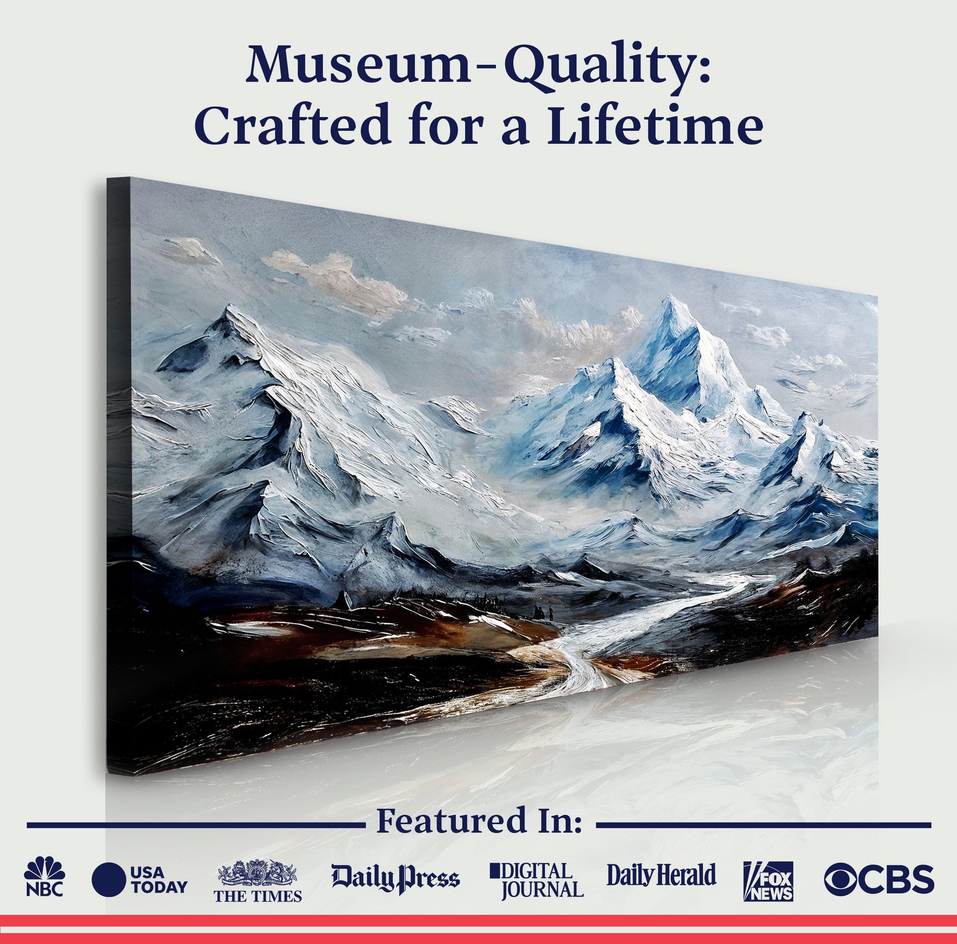 Mountain Minimalist Wall Art II canvas by Tailored Canvases in blue-gray mountain landscape on Tampa Home & Garden Store