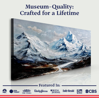 Mountain Minimalist Wall Art II canvas by Tailored Canvases in blue-gray mountain landscape on Tampa Home & Garden Store