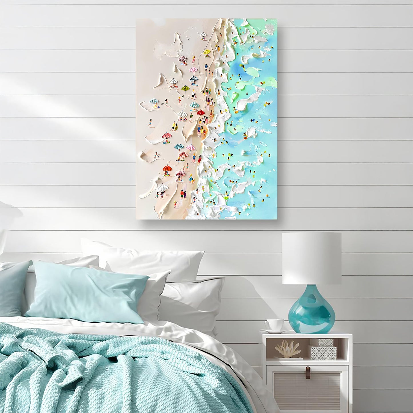 Beachfront Painting Coastal Wall Art canvas by Tailored Canvases, textured beach scene on Tampa Home & Garden Store