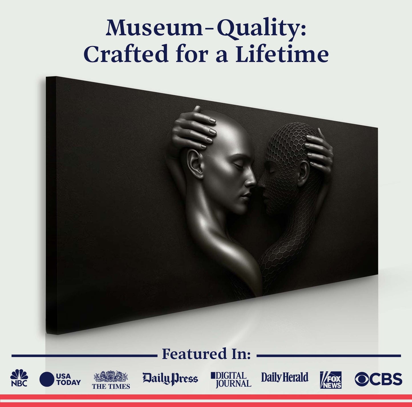 Eternal Love Figure Abstract Wall Art III canvas by Tailored Canvases, intertwined heads on Tampa Home & Garden Store