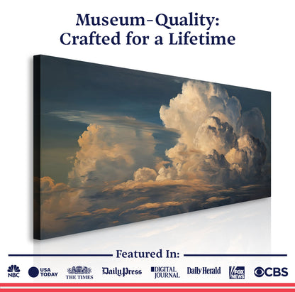 Cloud Wall Art canvas by Tailored Canvases featuring a blue sky with white clouds on Tampa Home & Garden Store