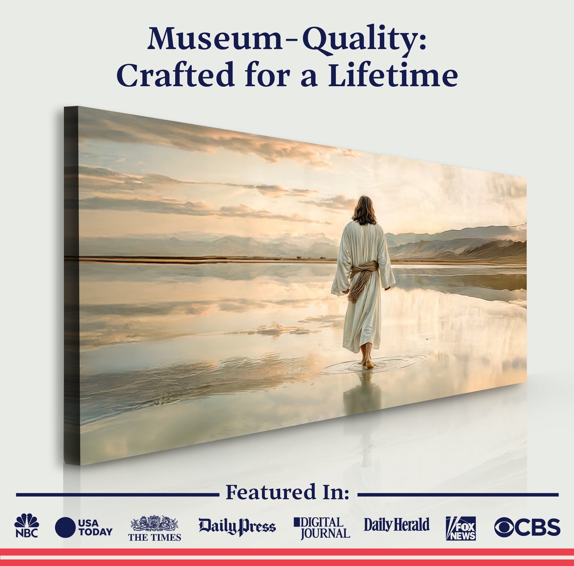 Canvas Reflections Faith Wall Art IX by Tailored Canvases with serene sunset and robe figure on Tampa Home & Garden Store